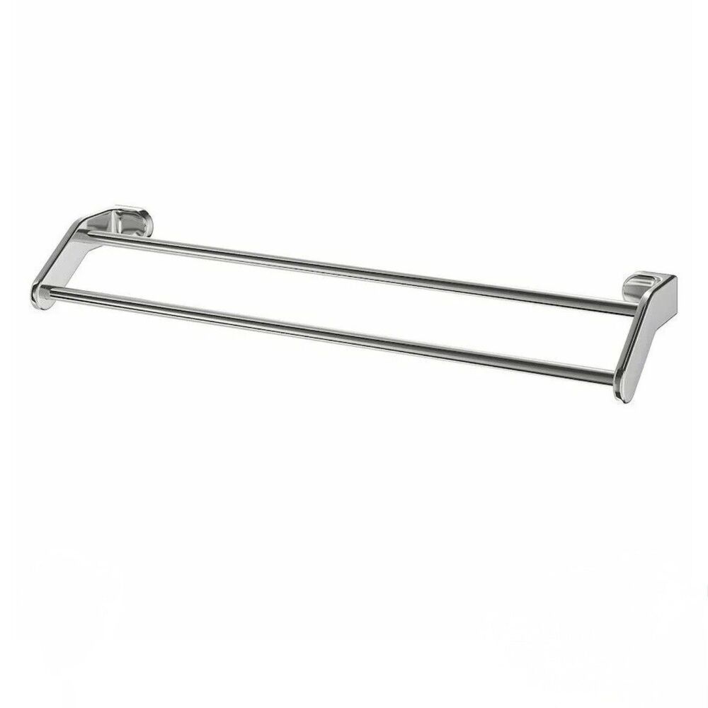 IKEA KALKGRUND Chrome Plated Double Towel Rod Rail